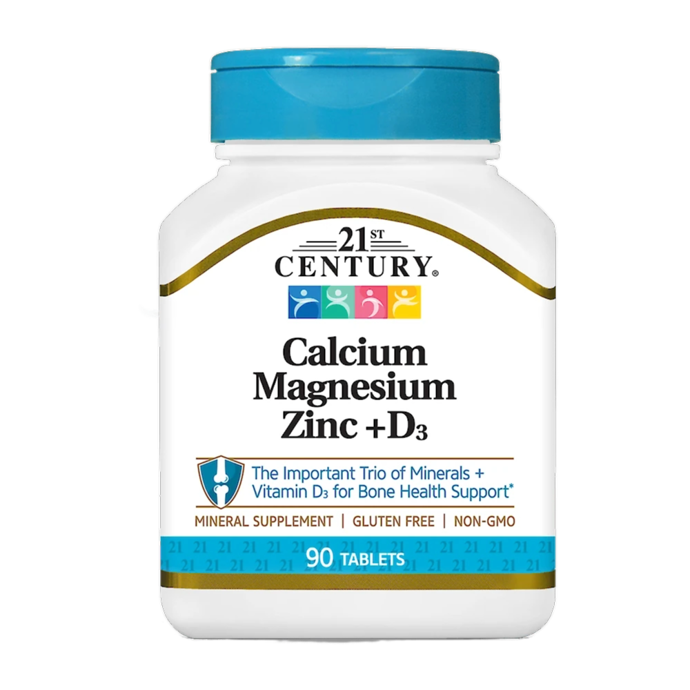 21st Century, Calcium Magnesium Zinc + D3, 90 Tablets, 30 serving