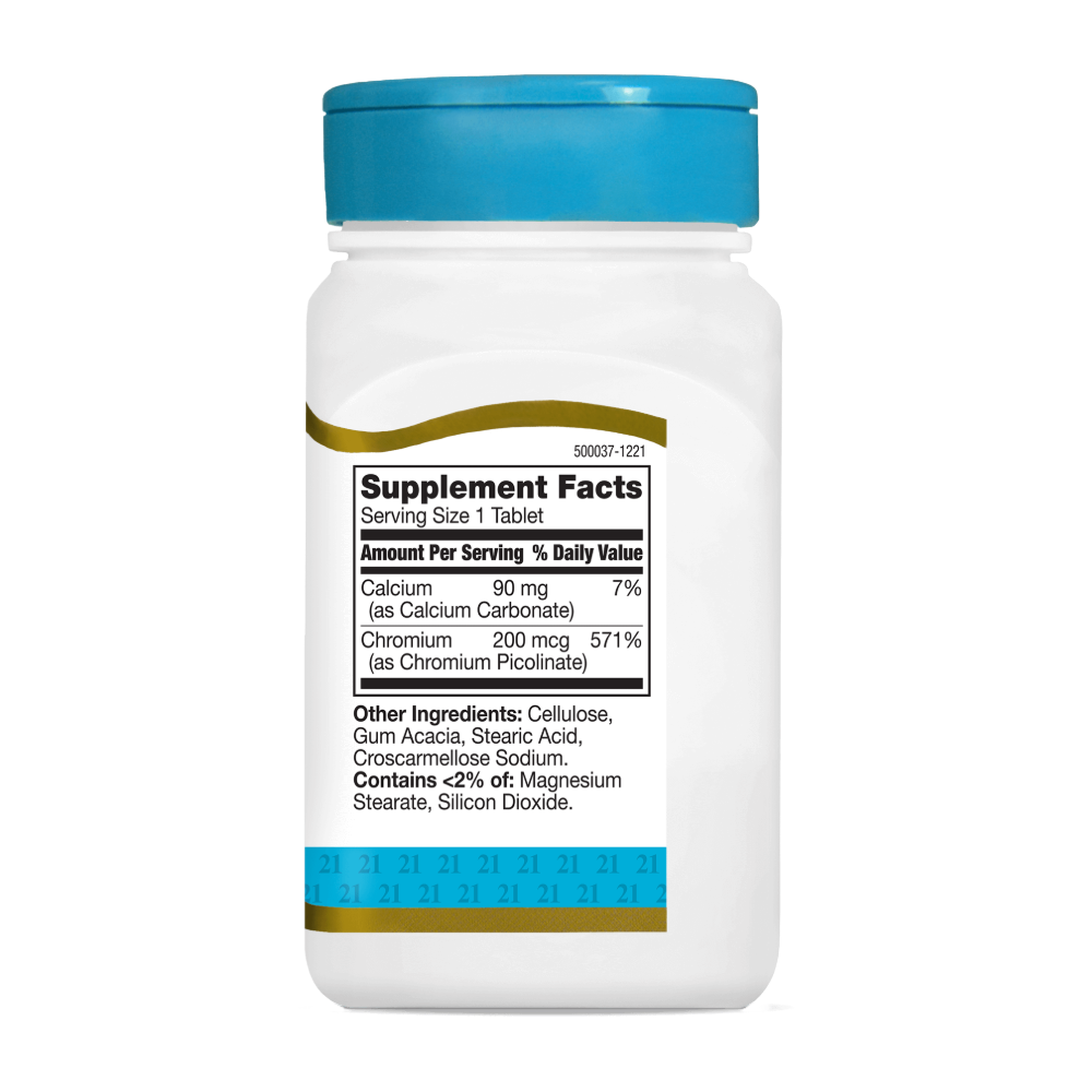 21st Century, Chromium Picolinate, 200mcg, 100 Tablets