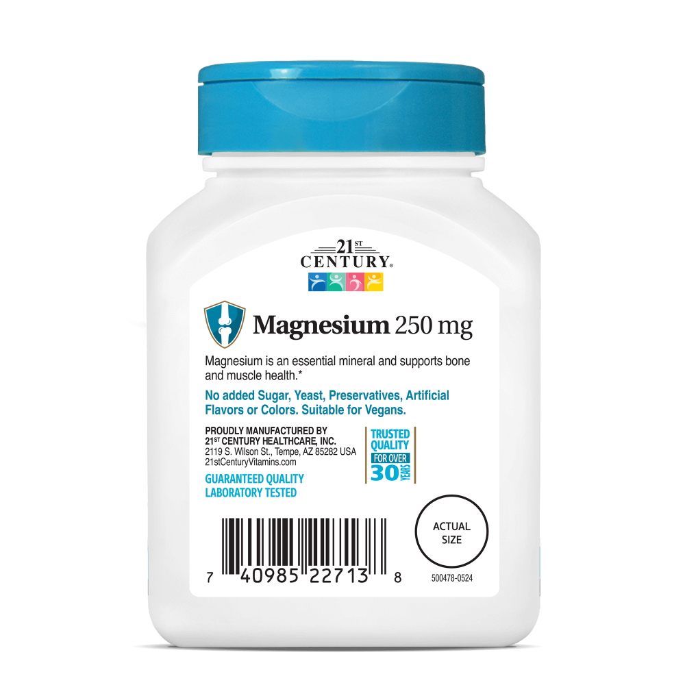 21st Century, Magnesium, 250mg, 110 Tablets, 110 Servings