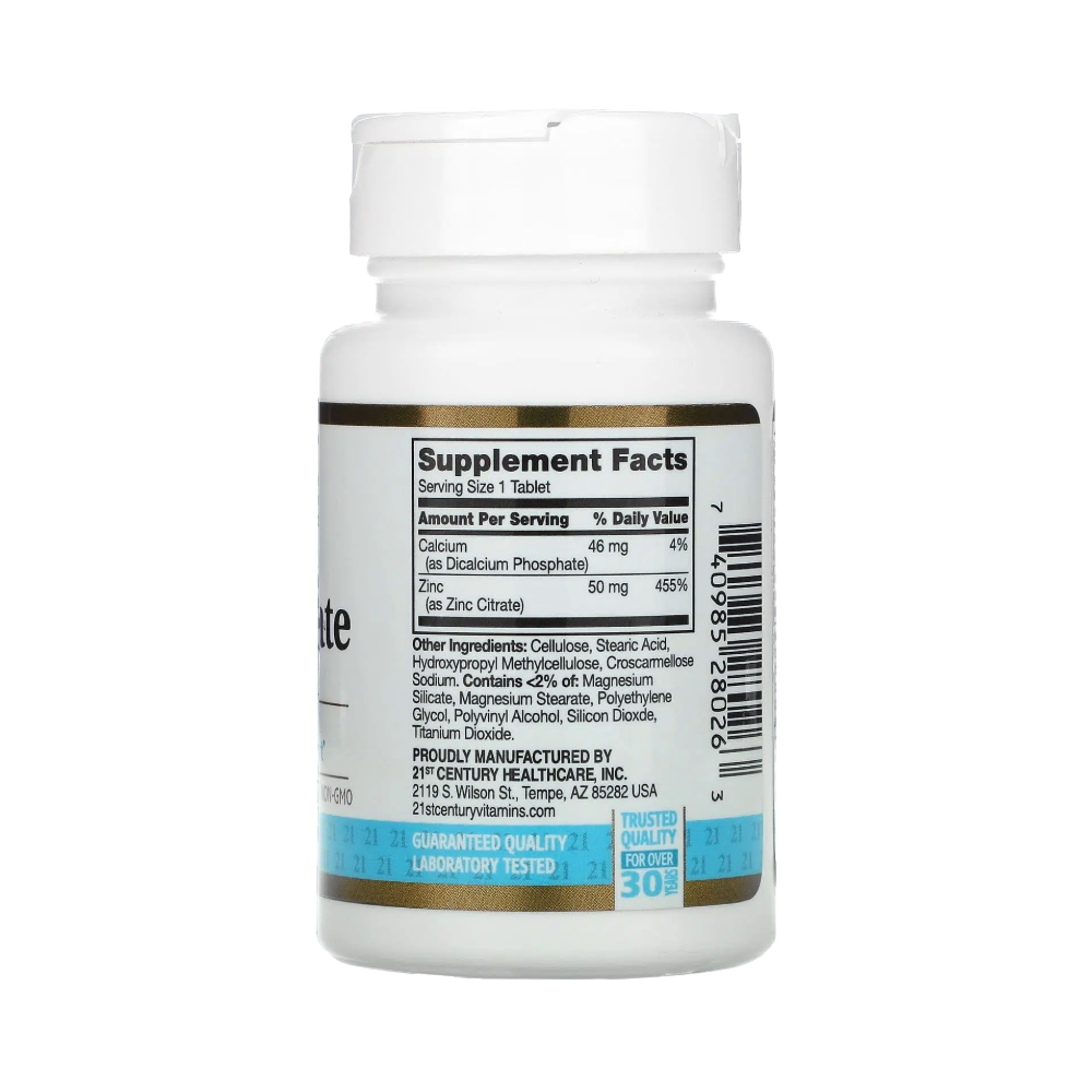 21st Century, Zinc Citrate, 50mg, 60 Tablets