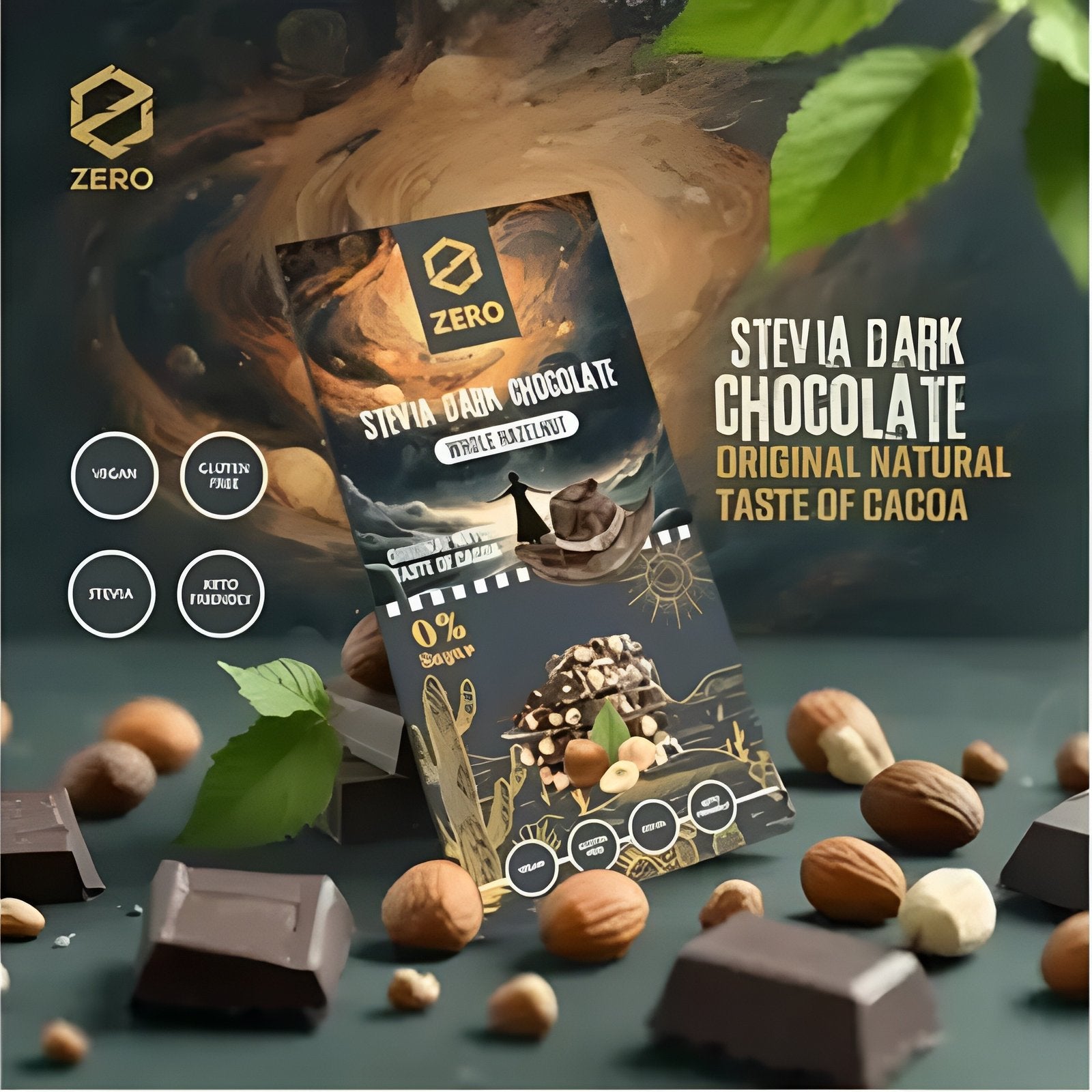 Zero Stevia Dark Chocolate 85g
