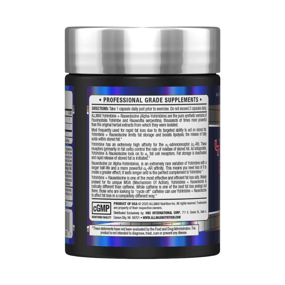 ALLMAX Essentials, YOHIMBINE + RAUWOLSCINE, 60 Capsules, 60 Servings