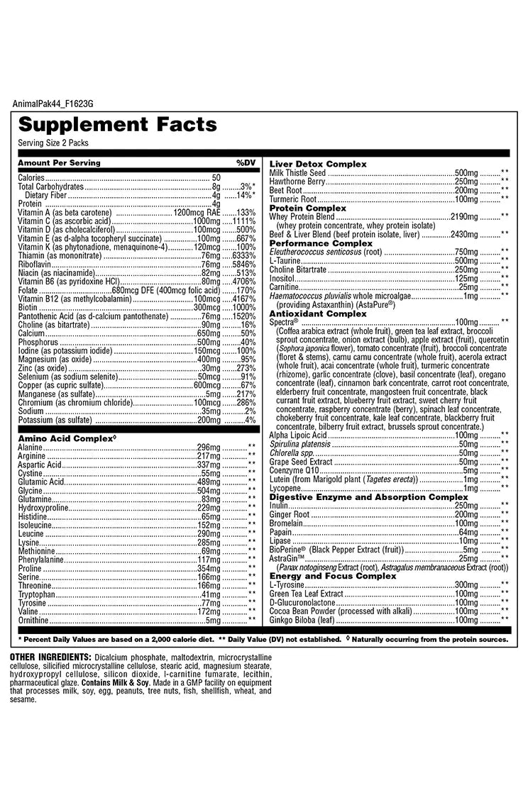 Animal, PAK Ultimate Foundation, Pill Pack, 44 Packs