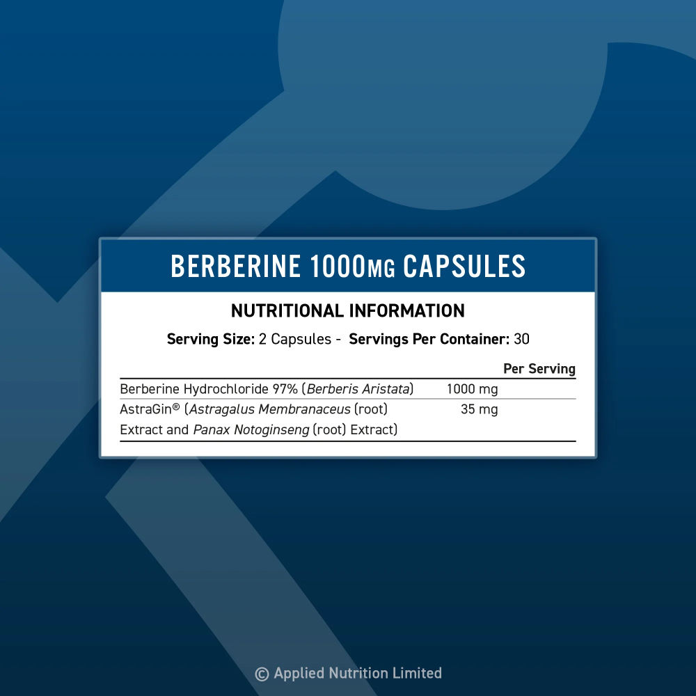 Applied Nutrition, Berberine, 1000mg, 60 Capsules, 30 Servings