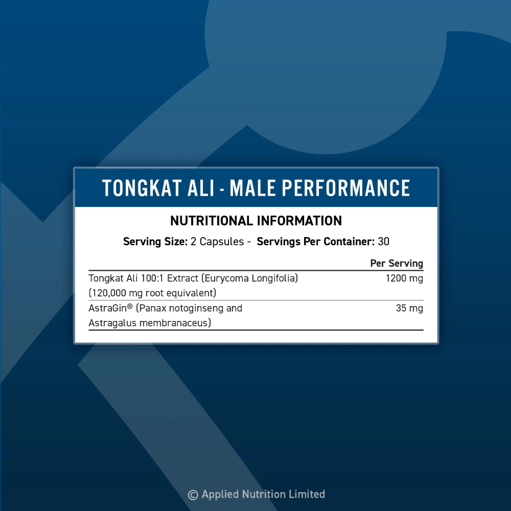 Applied Nutrition, TONGKAT ALI, Male Performance, 60 Capsules, 30 Servings
