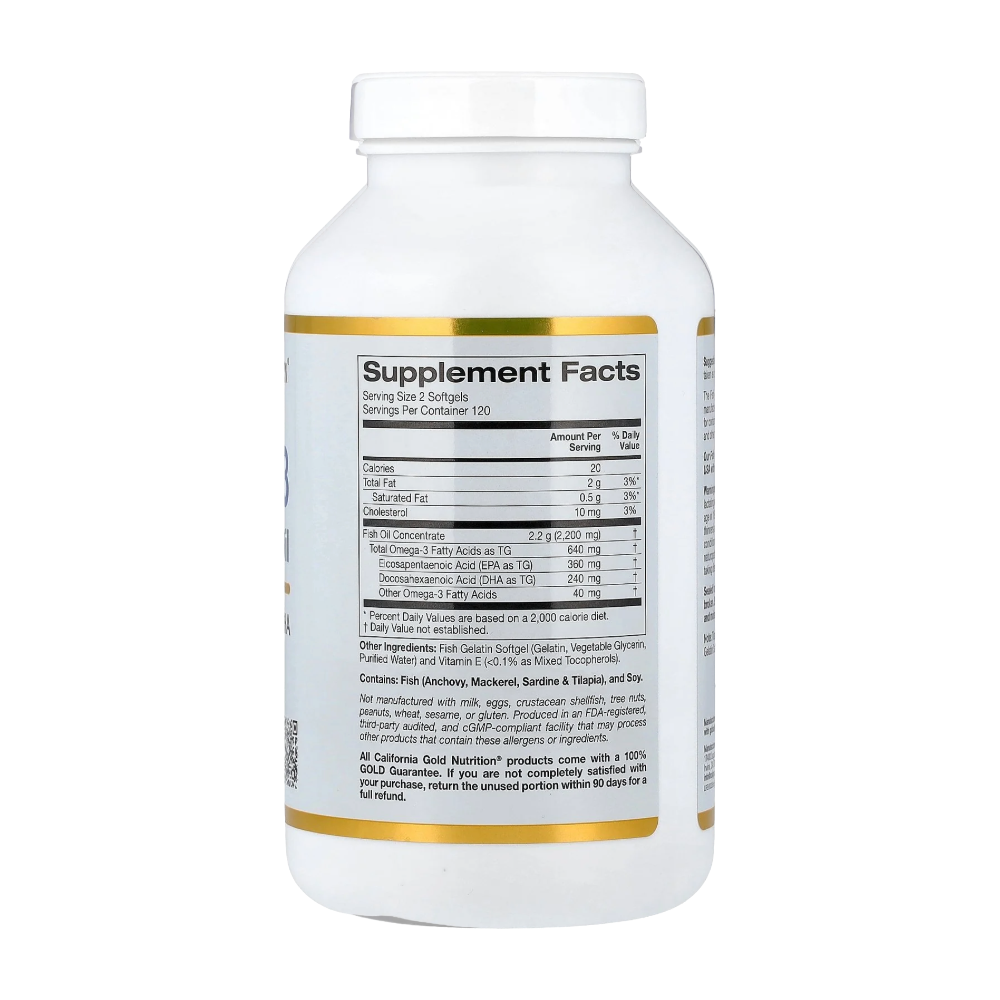California Gold Nutrition, Omega-3, 240 Softgels, 120 Servings