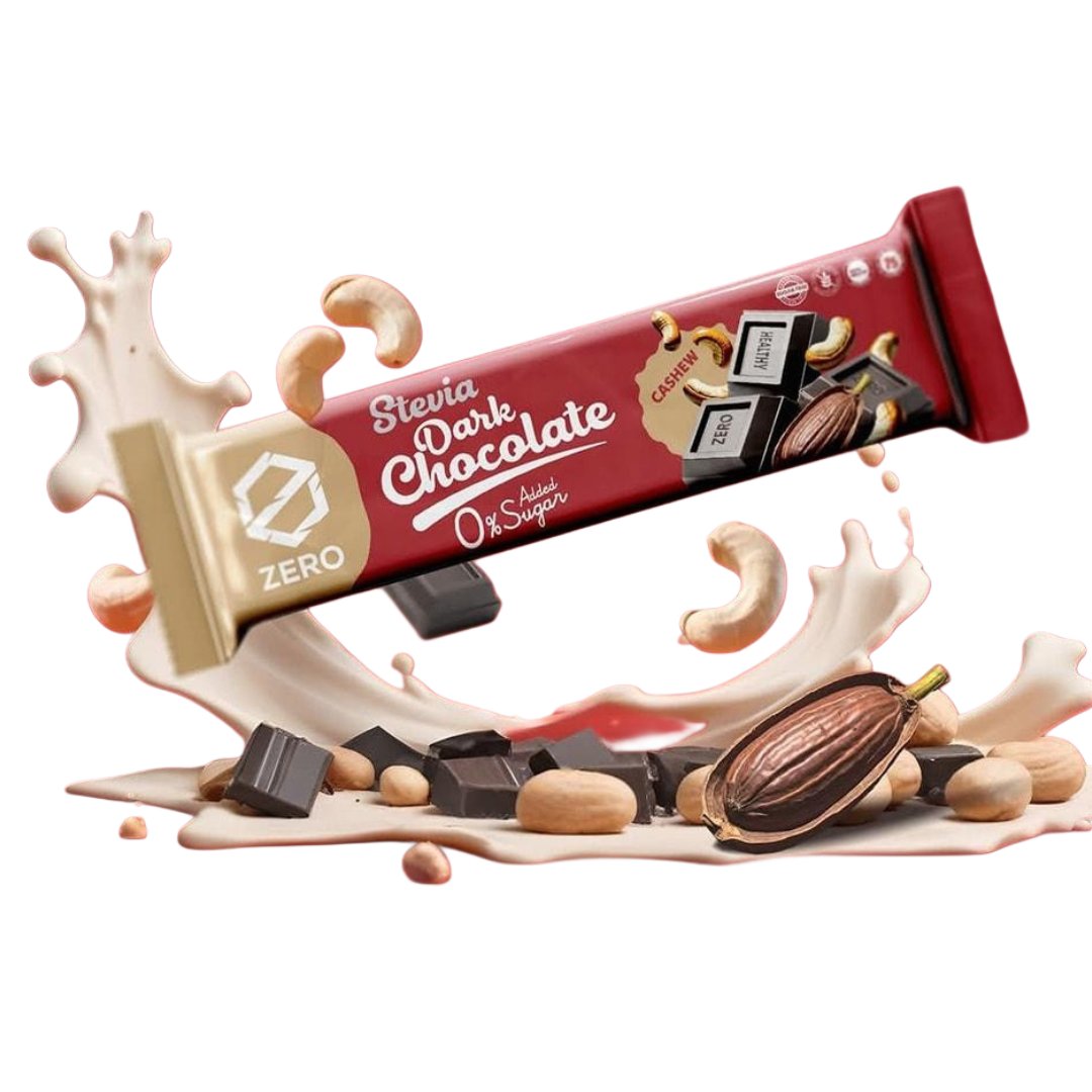 Zero Stevia Dark Chocolate With Cashew 45g.