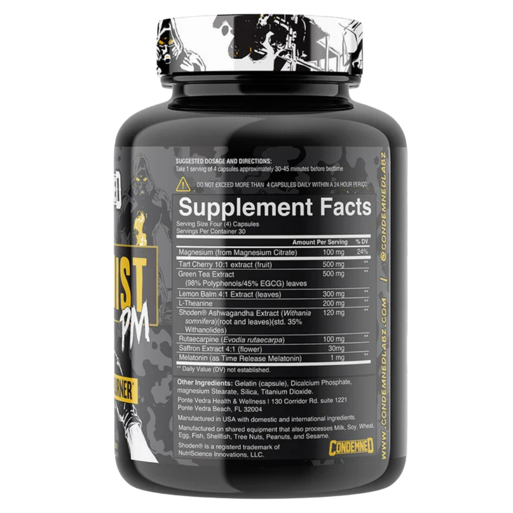 Condemned Labz, Arsynist PM Sleep Aid + Fat Burner, 120 Capsules, 30 servings