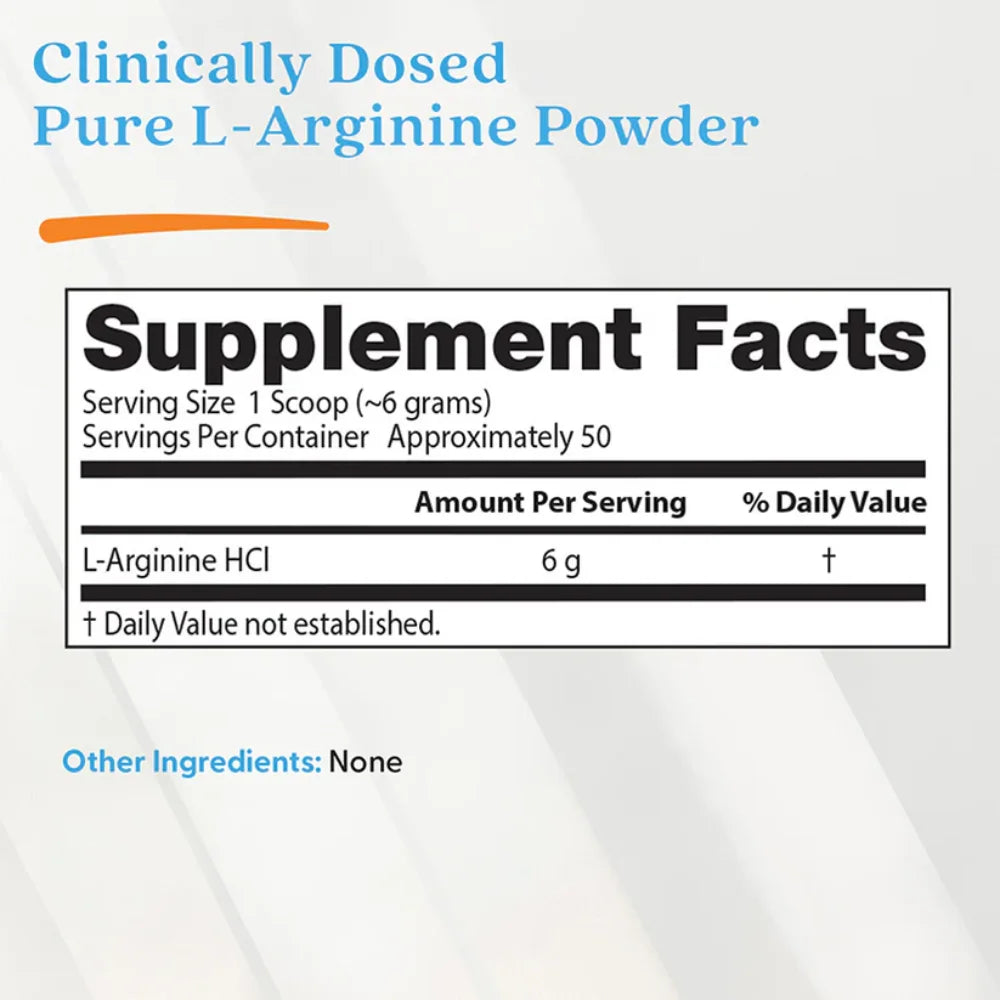 Doctor’s Best, Pure L-Arginine Powder, 300g, 50 Servings