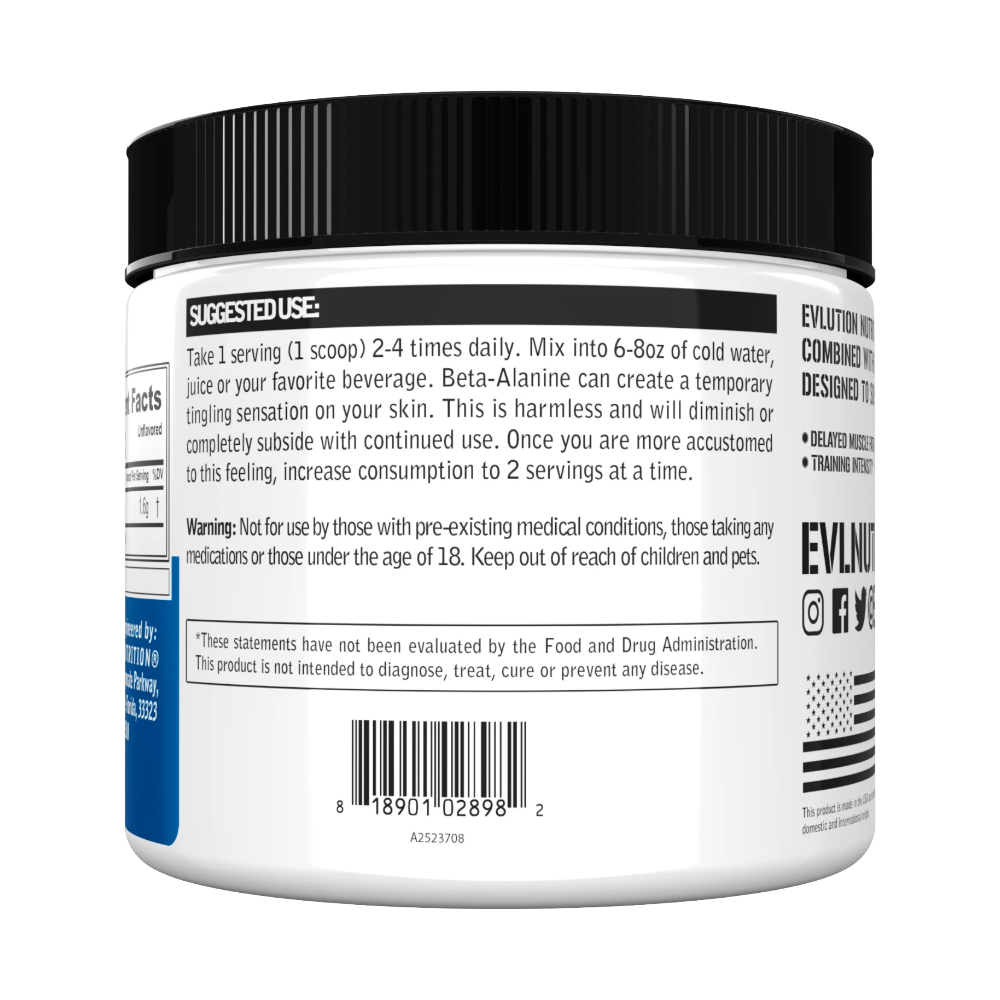 EVL, Beta-Alanine, Unflavored, 200g, 125 Servings