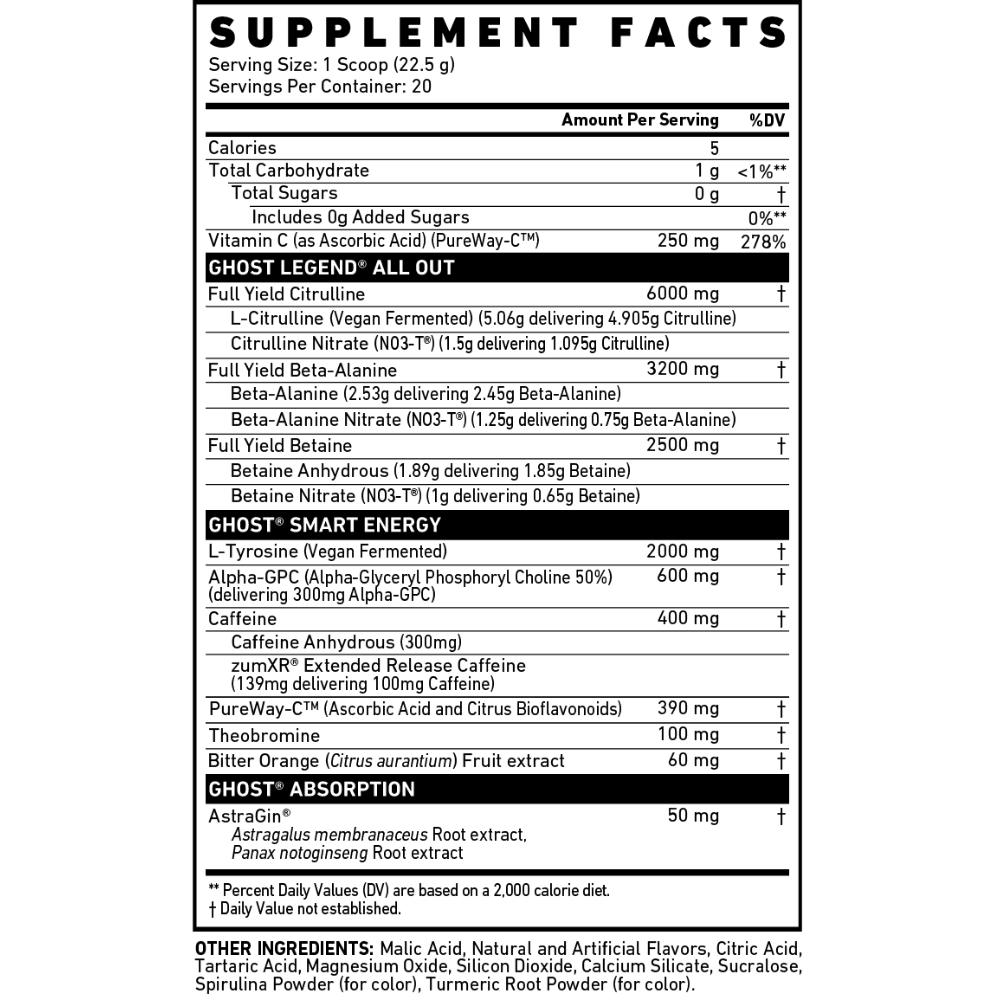 GHOST LIFESTYLE, GHOST LEGEND ALL OUT, 450g, 20 Servings