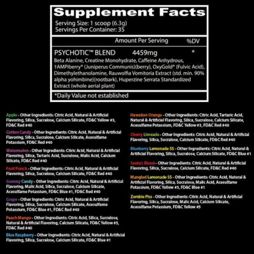 Insane Labz, Psychotic, 227g, 35 Servings