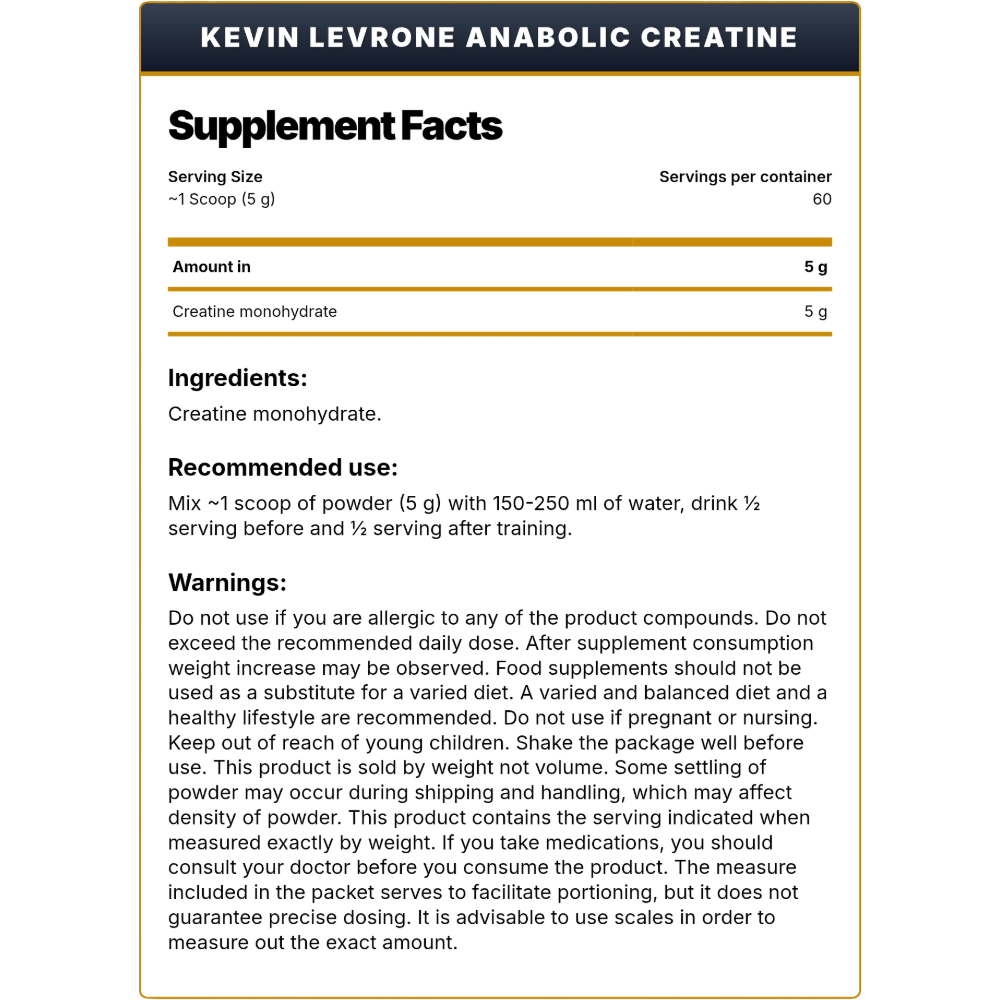 Kevin Levrone, Anabolic Creatine, 300g, 60 Servings