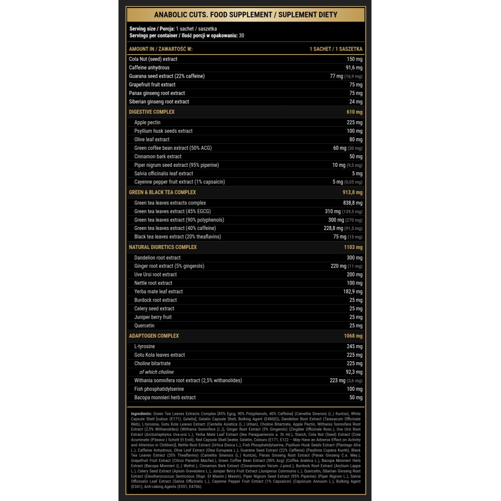 Kevin Levrone, Anabolic Cuts, 30 Sachets, 30 Servings