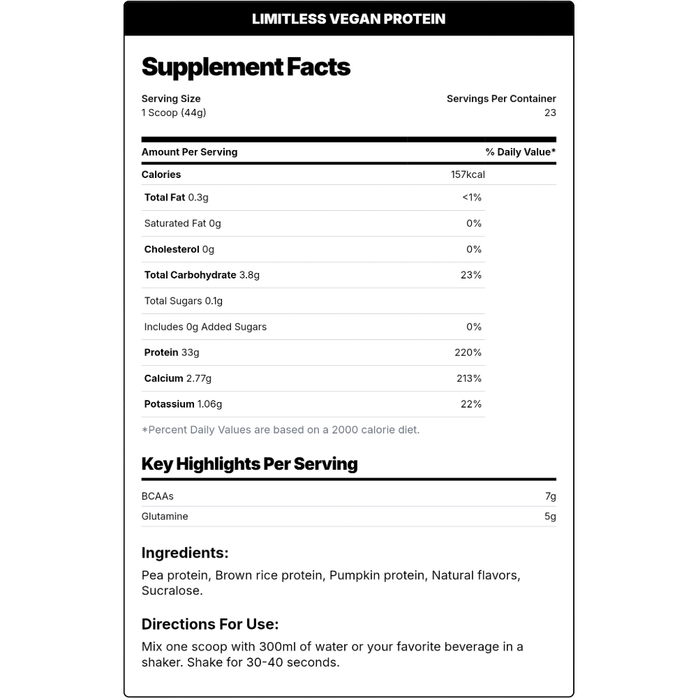 Limitless Alpha, Vegan Protein, 1kg, 23 Servings
