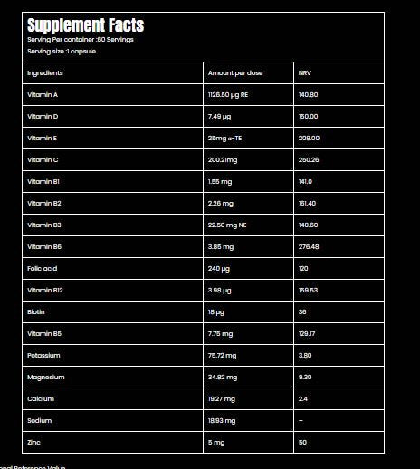 Marvelous Nutrition ,Vitamin Complex Capsules, 60 Servings