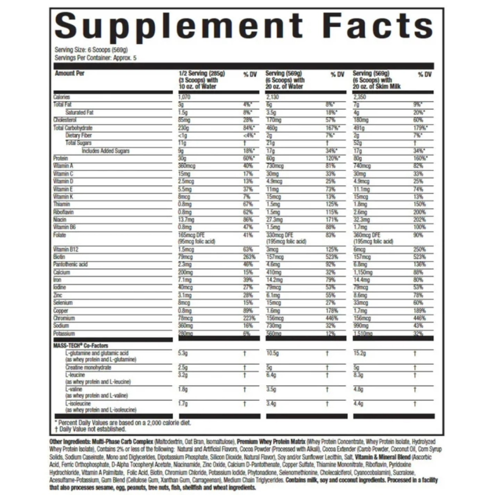 MuscleTech, Mass Tech Extreme 2000, 2.72kg, 5 Servings