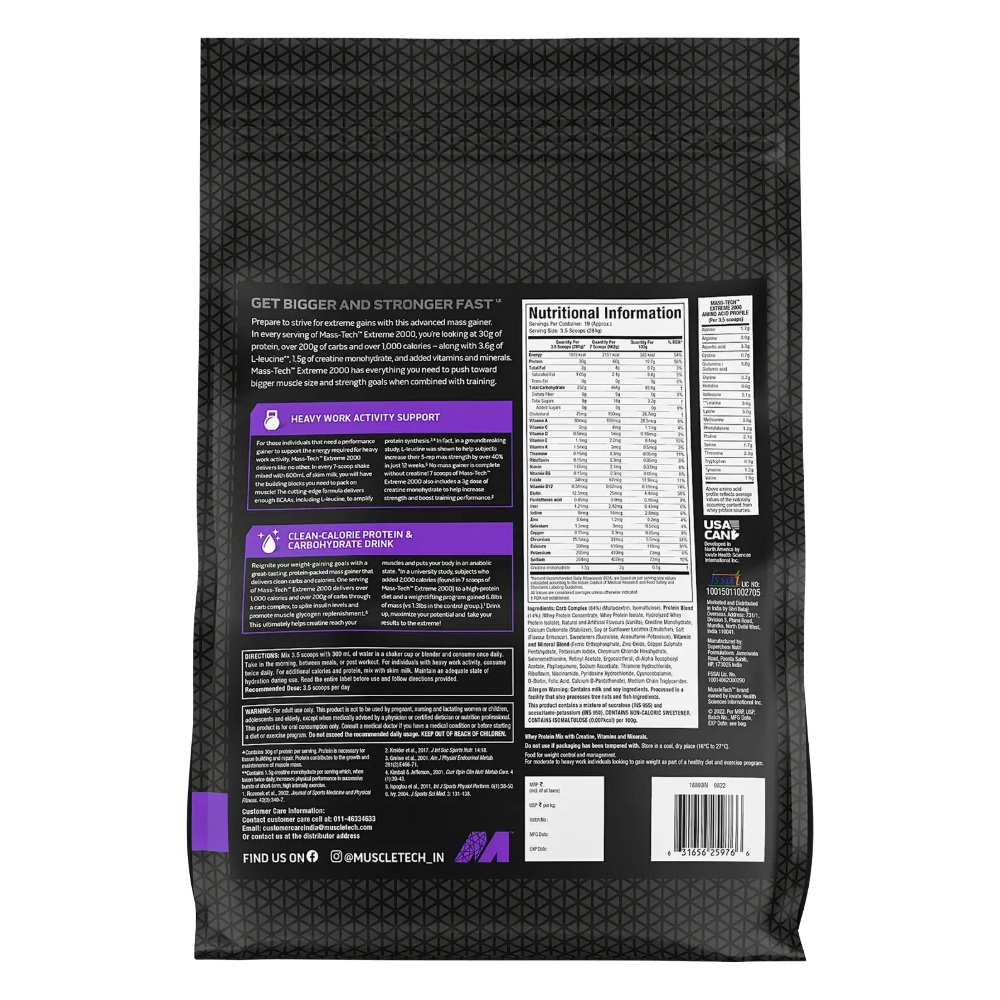 MuscleTech, Mass Tech Extreme 2000, 5.4kg, 10 Servings