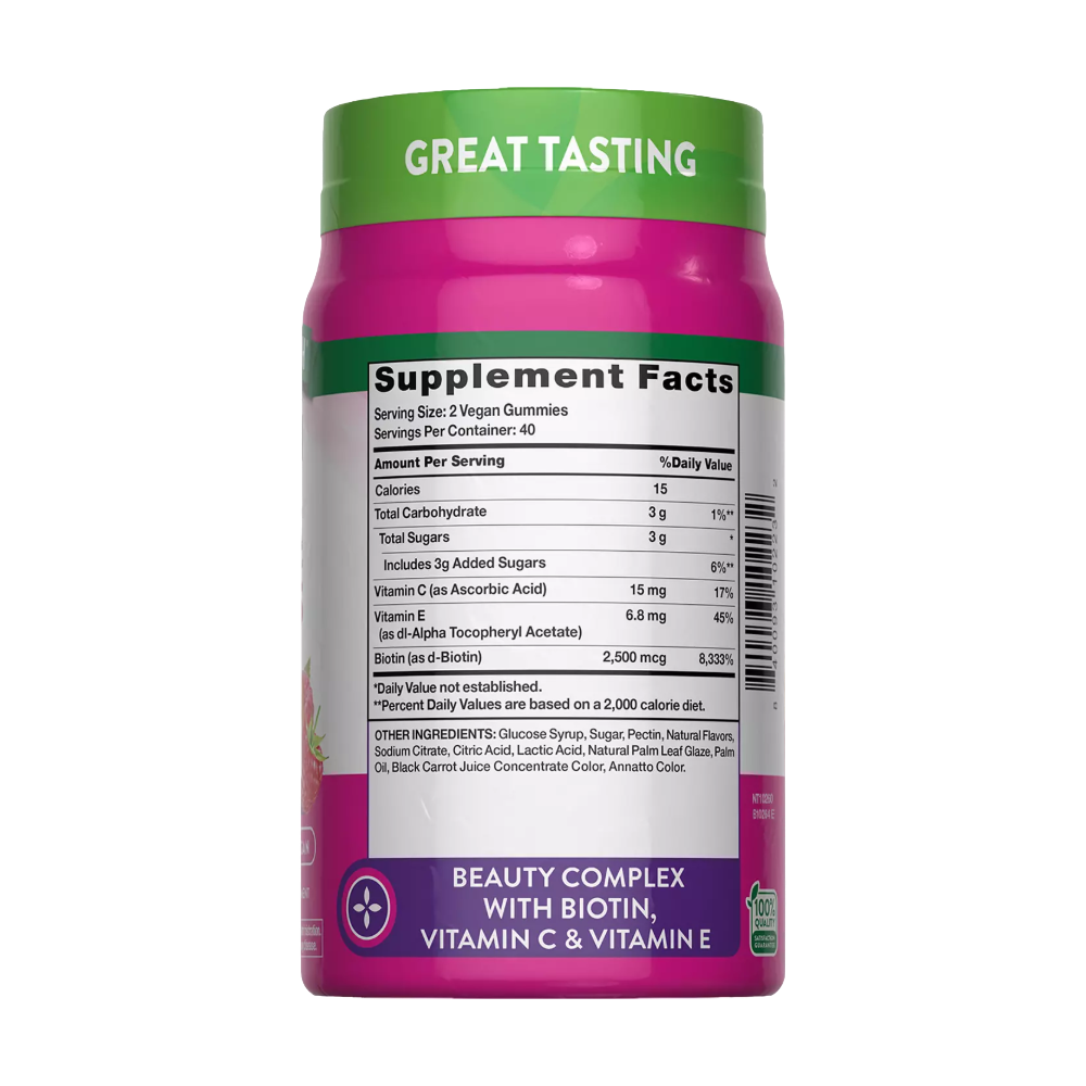 NATURE’S TRUTH, Hair Skin and Nails Gummies, 2500mcg of Biotin, 80 Gummies, 40 Servings