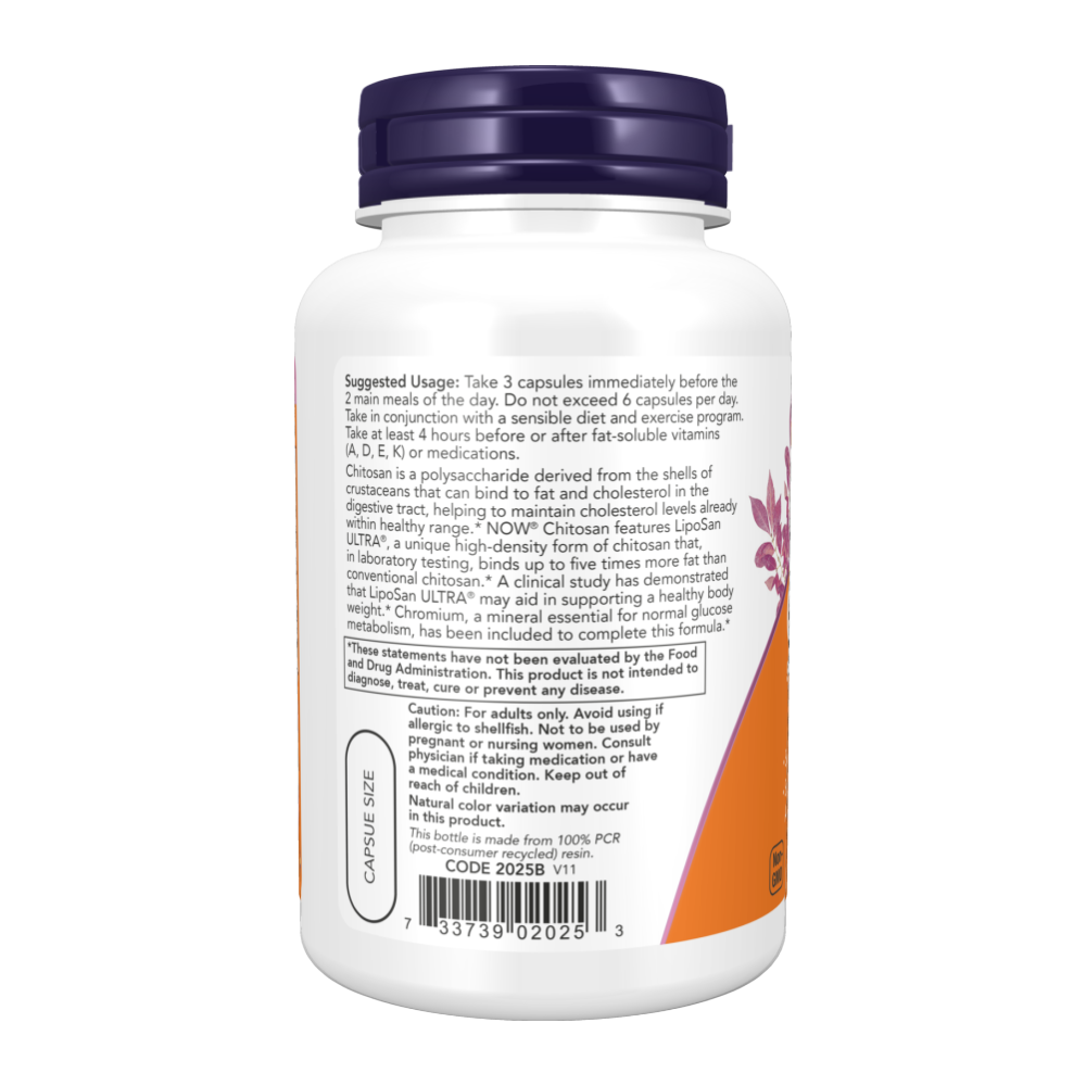 NOW Foods, Chitosan 500 mg plus Chromium, 120 Capsules, 40 Servings