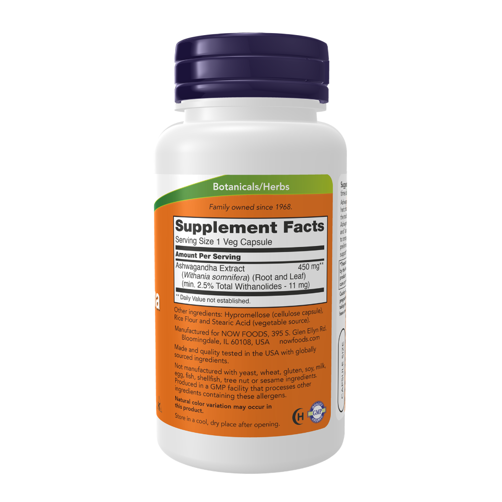 Now Foods, Ashwagandha, 450 mg, 90 Veg Capsules, 45 Servings