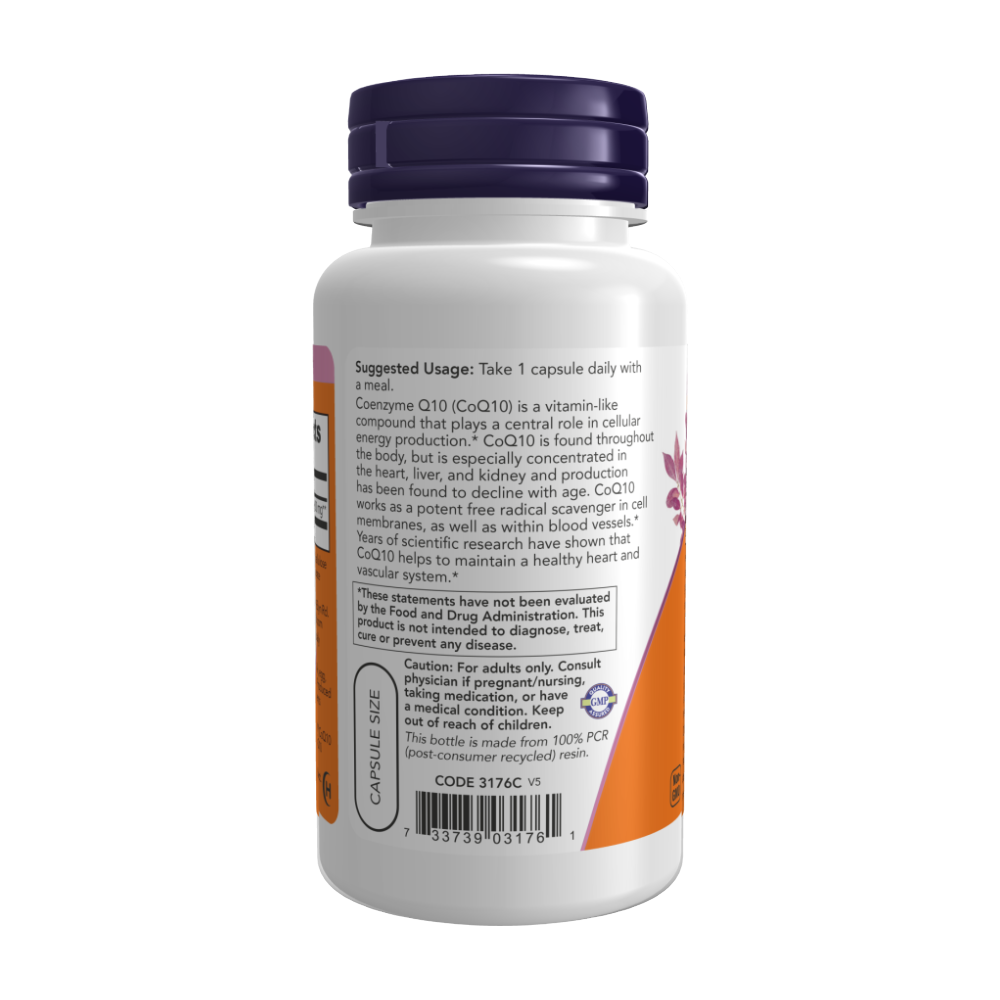 Now Foods, CoQ10, 200mg, 60 Capsules, 60 Servings