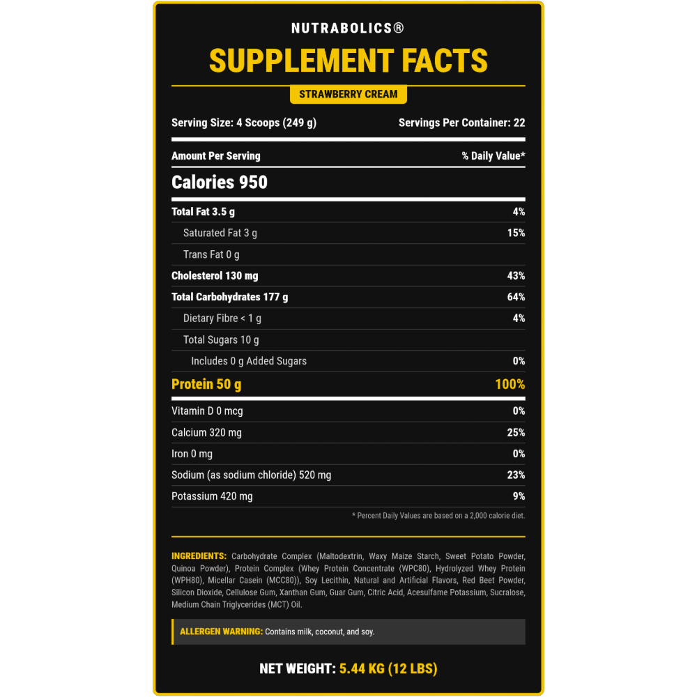 Nutrabolics, Mass Fusion, 5.4KG, 22 Servings