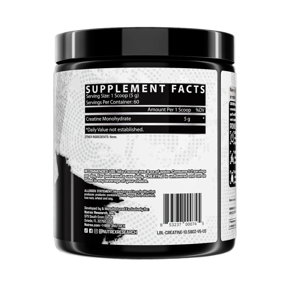 Nutrex Research, Creatine Monohydrate, Unflavored, 300g, 60 Serving