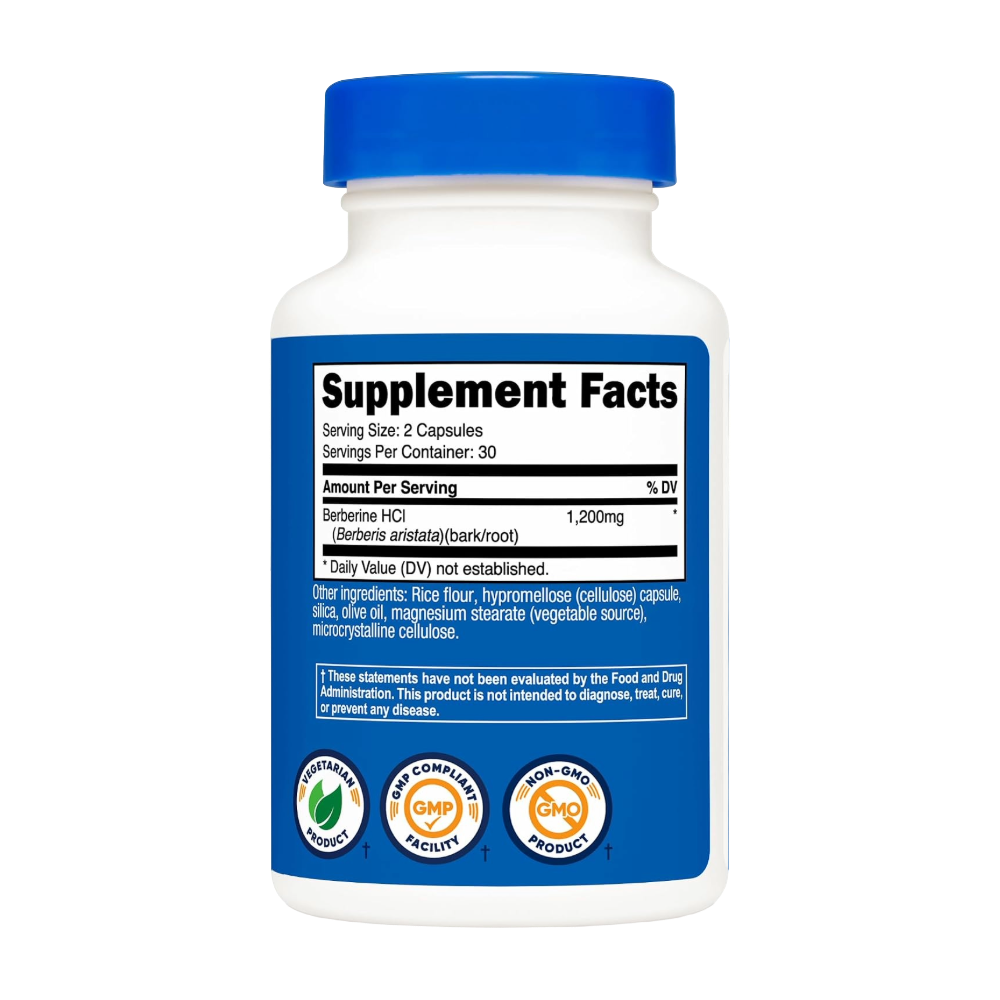 Nutricost, Berberine as Berberine HCI, 1200mg, 60 Capsules, 30 Servings