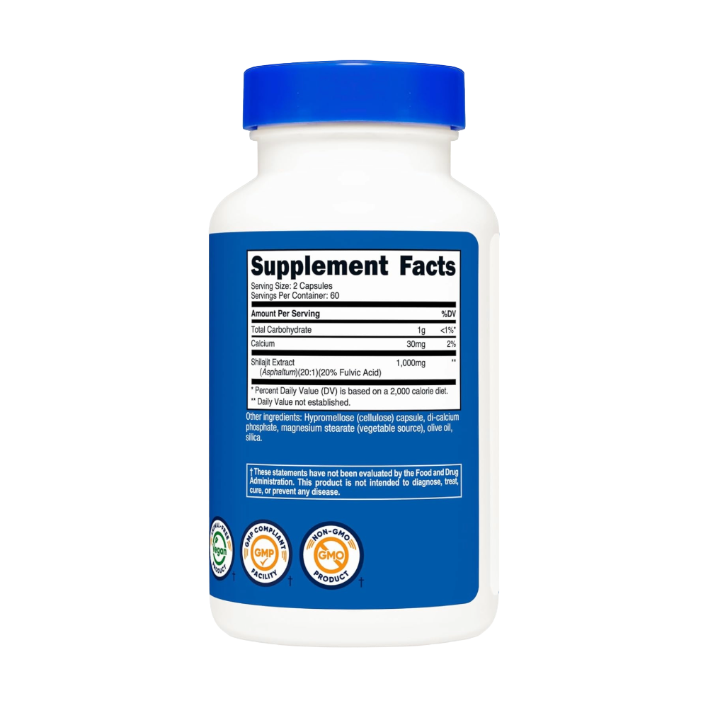 Nutricost, Shilajit Extract with Naturally Occuring Fulvic Acid, 120 Capsules, 60 Servings