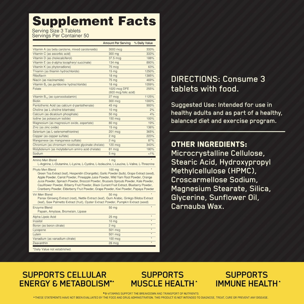 Optimum Nutrition, Opti-Men, 150 Tablet, 50 Servings