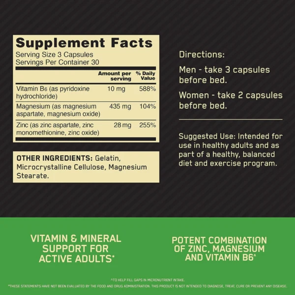 Optimum Nutrition, ZMA, 90 Capsules, 30 Servings