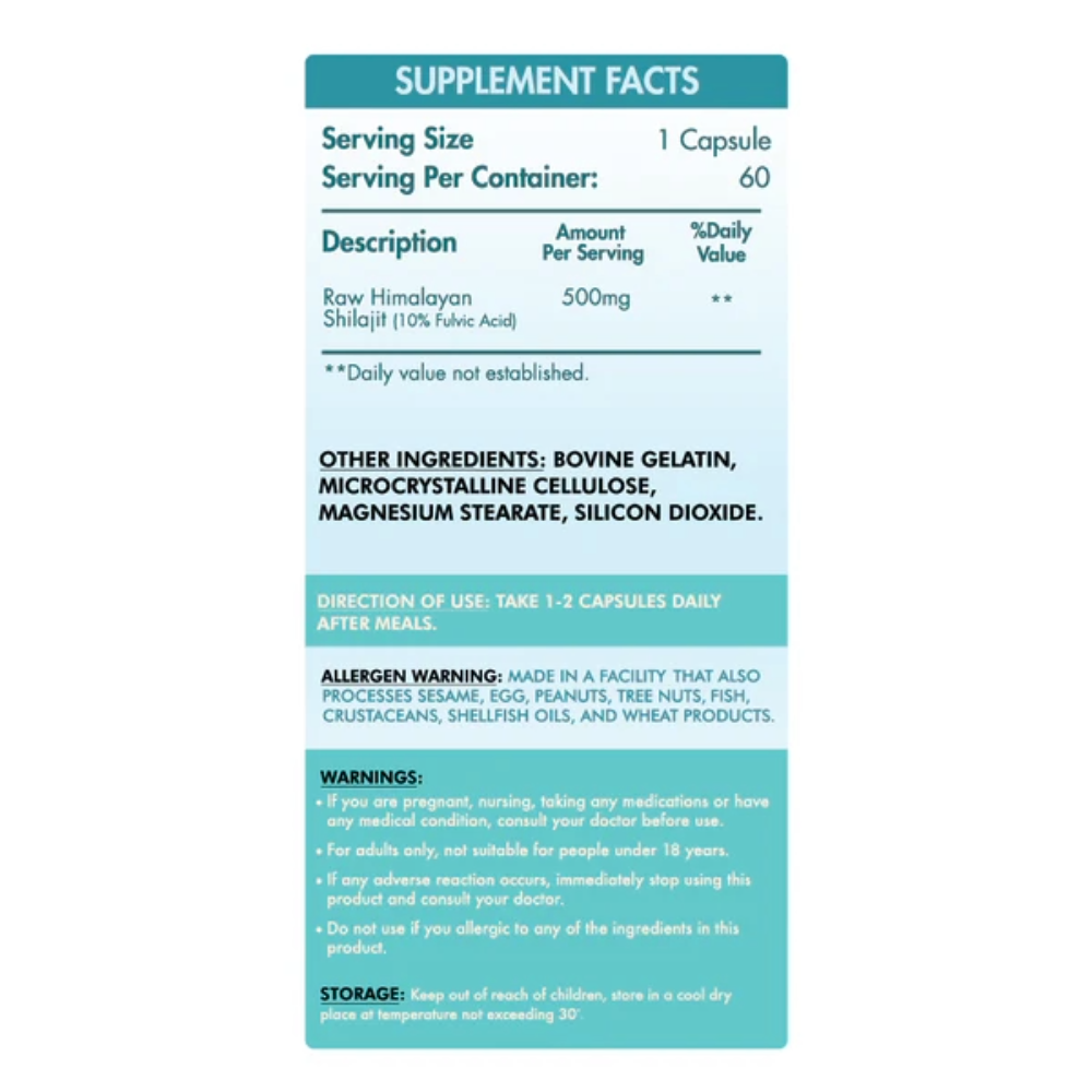 Organic Nation, Himalayan Shilajit, 60 Capsules, 60 Servings