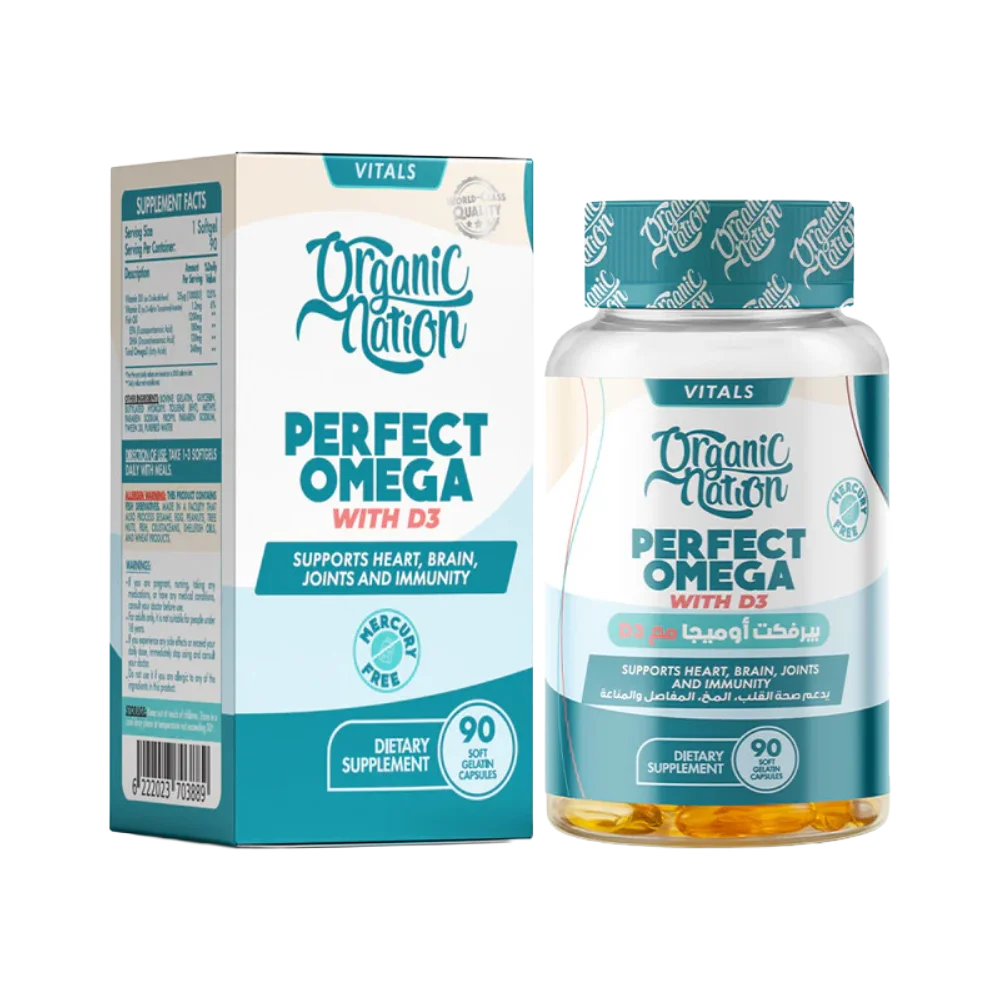 Organic Nation, Perfect Omega-3 With D3, 90 softgel, 90 Servings