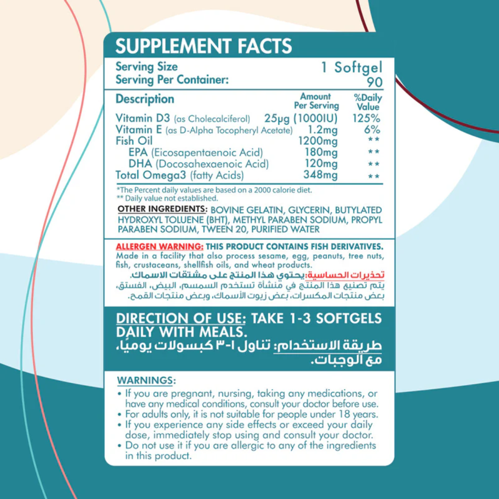 Organic Nation, Perfect Omega-3 With D3, 90 softgel, 90 Servings