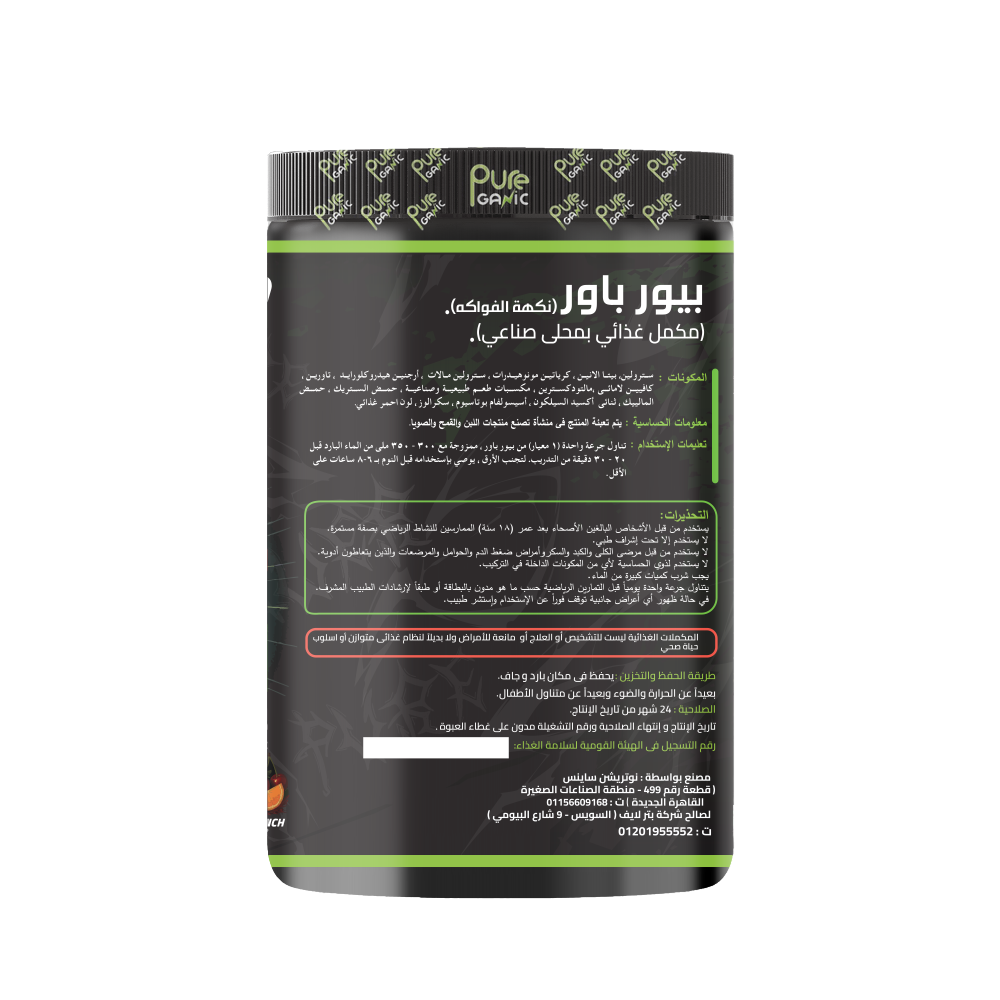 PureGanic, Pure Power-PreWorkout, 531g, 30 Servings