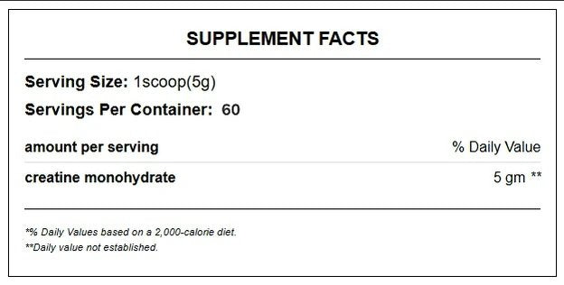 Run Alone Nutrition, Creatine Monohydrate, 300g, 60 Servings