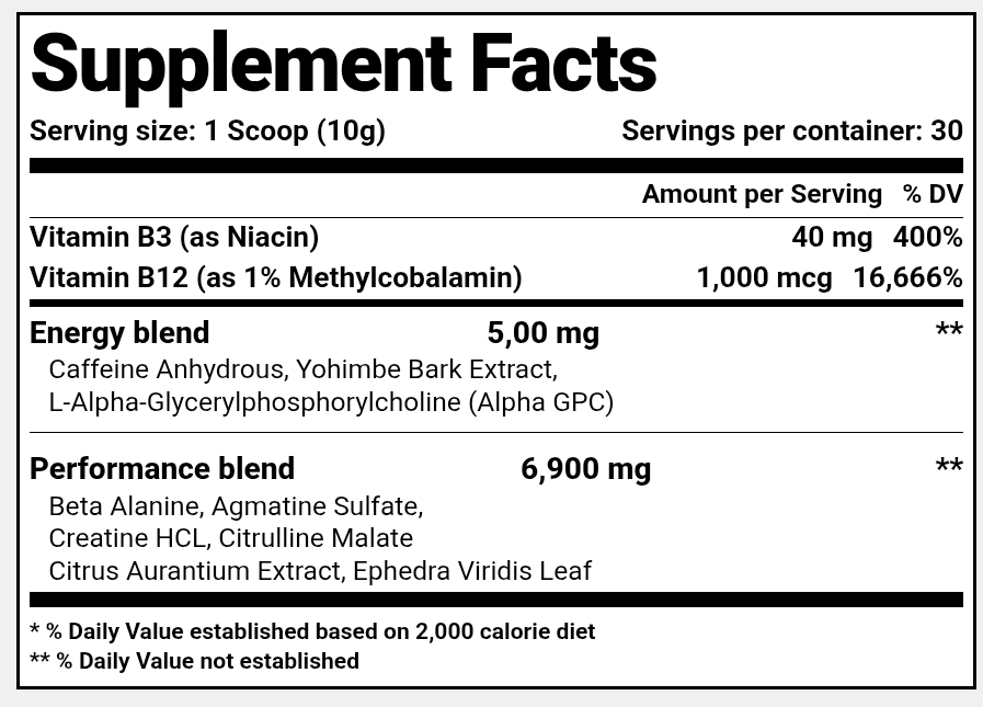 Terror Labz, Maniac, 300g, 30 Servings