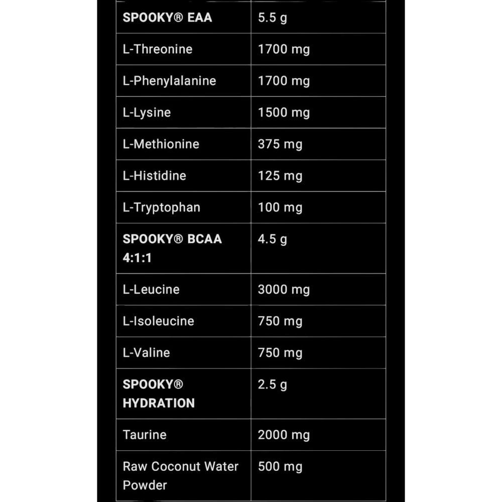 Skeleton Nutrition, Spooky EAA+BCAA, 300G, 40 Servings
