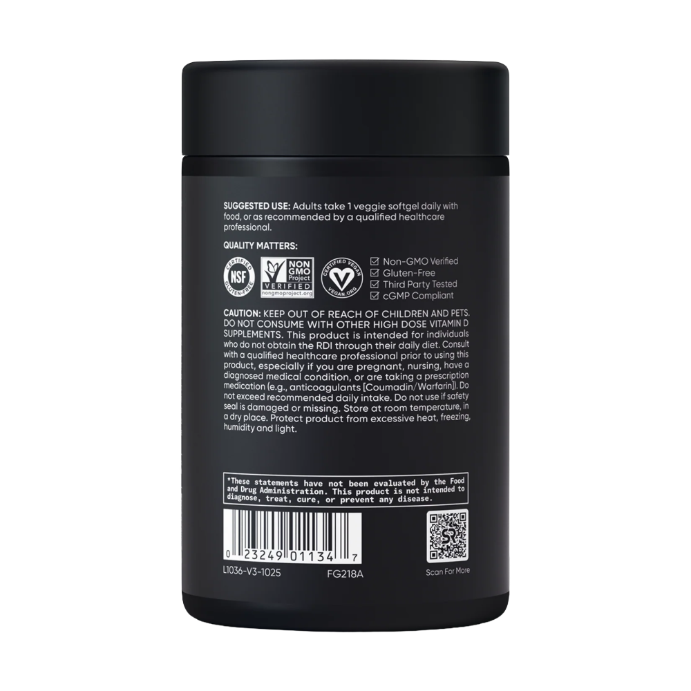 Sports Research, D3 + K2, Plant-Based, 60 Veggie Softgels, 60 Servings