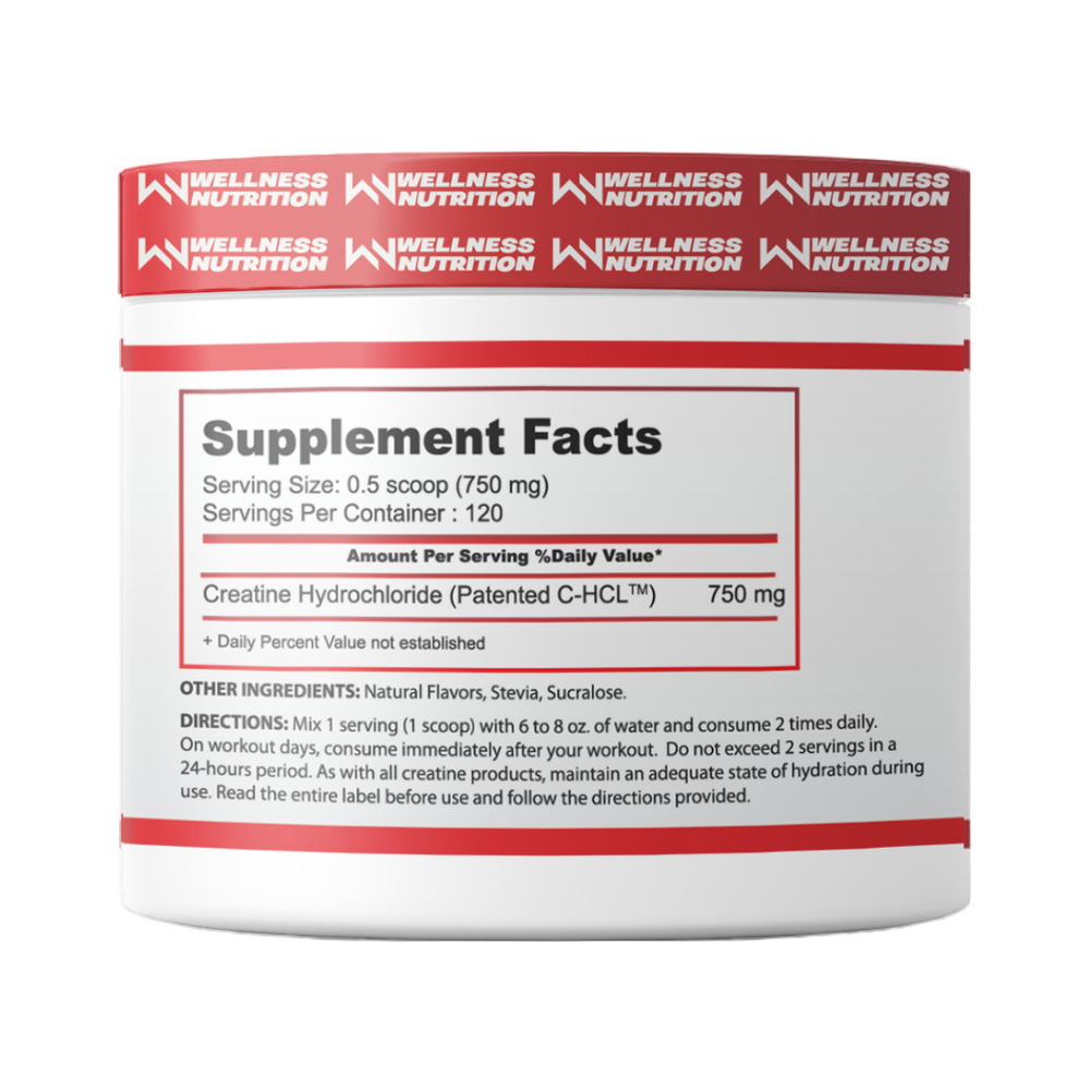 Wellness Nutrition, Creatine HCL, 120g, 120 Servings