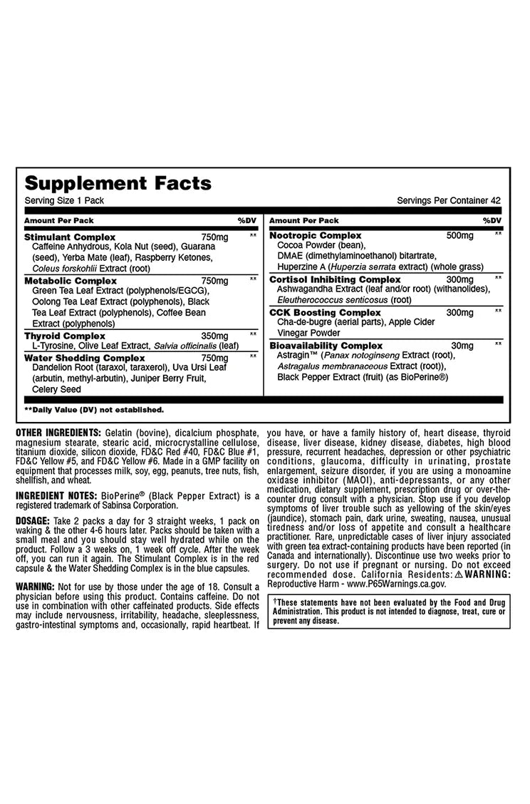 Animal, Advanced Cuts, Pill Packs, 42 Packs