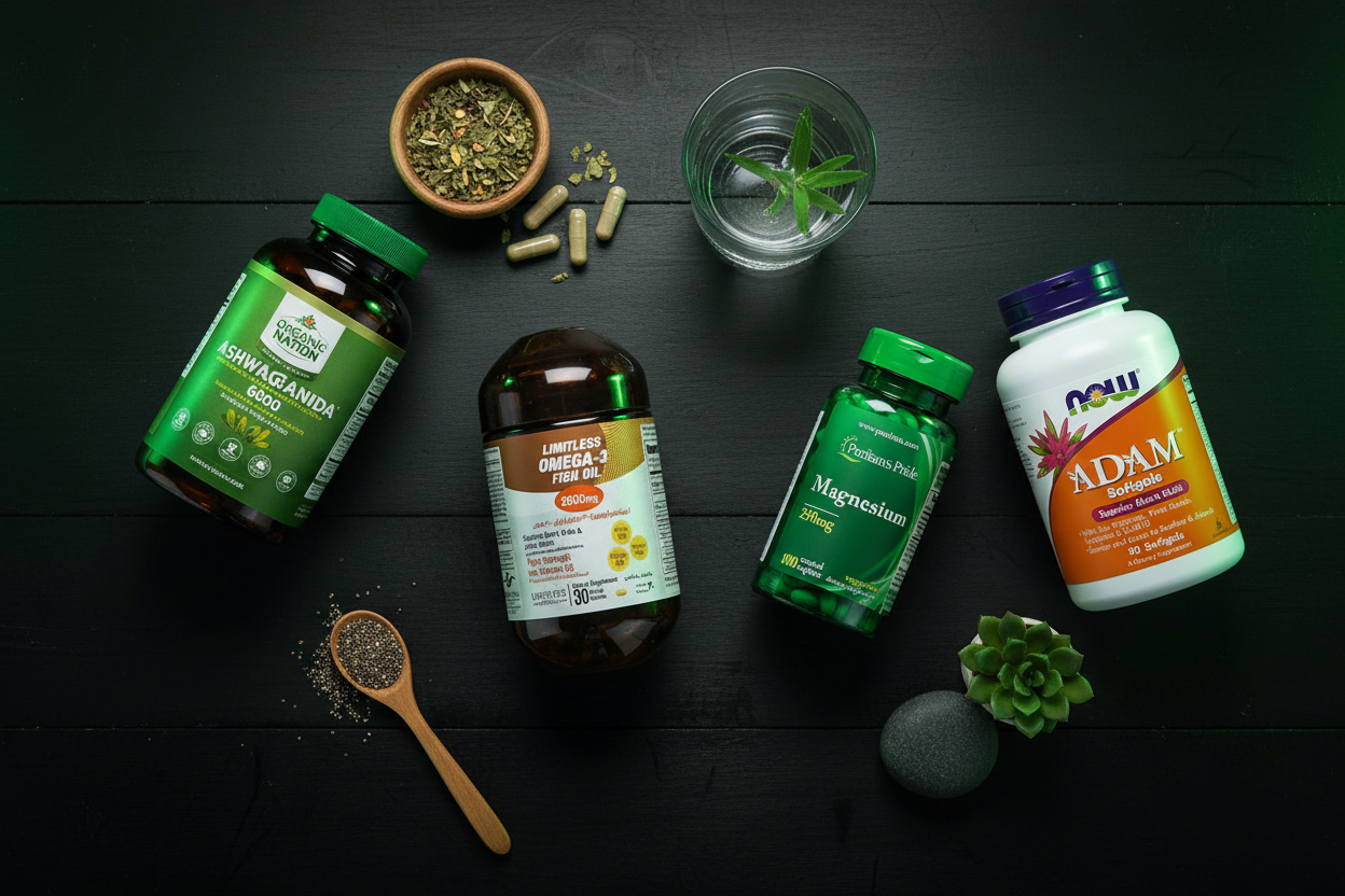 Dark Premium Wellness Flat Lay