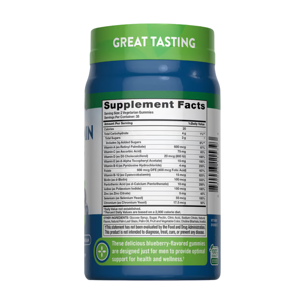 NATURE’S TRUTH, Men's Multivitamin Gummies, with B12, D3 & Zinc, 70 Gummies, 35 Servings