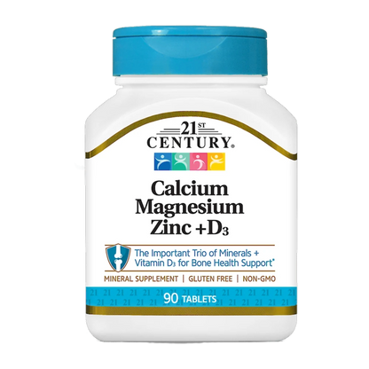 21st Century, Calcium Magnesium Zinc + D3, 90 Tablets, 30 serving