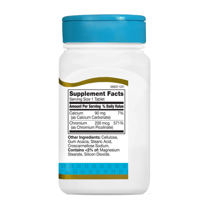 21st Century, Chromium Picolinate, 200mcg, 100 Tablets