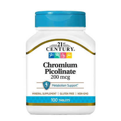 21st Century, Chromium Picolinate, 200mcg, 100 Tablets