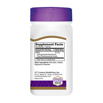 21st Century, DHEA 25 mg, 90 Capsules, 90 Servings