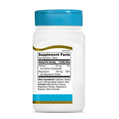 21st Century, Magnesium, 250mg, 110 Tablets, 110 Servings