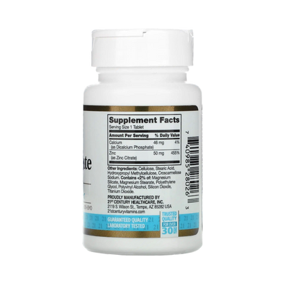 21st Century, Zinc Citrate, 50mg, 60 Tablets